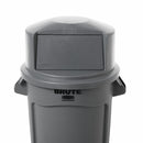 Rubbermaid BRUTE Series, Trash Can Top, Round, Dome with Push Door, 32 gal, Gray - FG263788GRAY