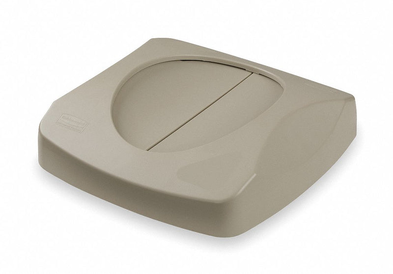 Rubbermaid Untouchable Series, Trash Can Top, Square, Drop, 23 gal, Beige - FG268988BEIG