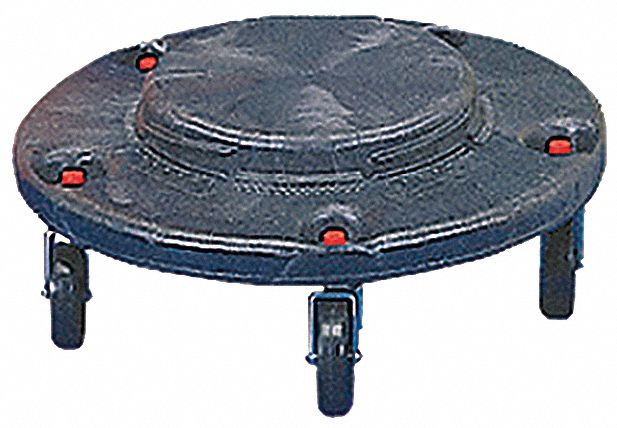 Rubbermaid Container Dolly, 250 lb Load Capacity, Round, 1 Max. No. of Containers - FG264000BLA