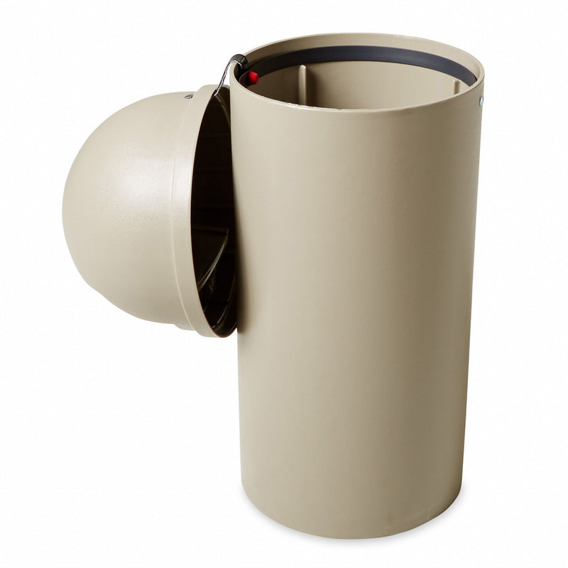 Rubbermaid 15 gal Round Trash Can, Plastic, Beige - FG816088BEIG