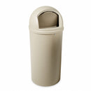 Rubbermaid 25 gal Round Trash Can, Plastic, Beige - FG817088BEIG
