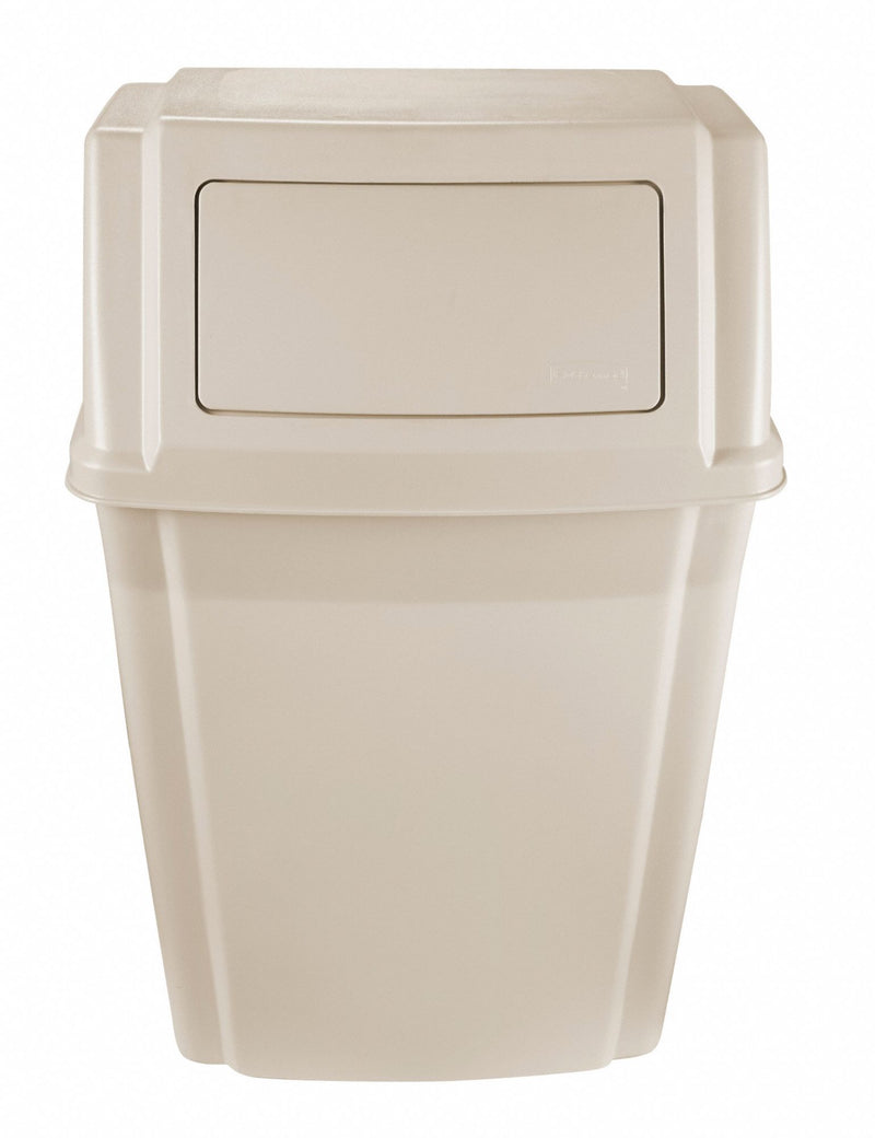 Rubbermaid 15 gal Rectangular Fire-Resistant Trash Can, Plastic, Beige - FG782200BEIG