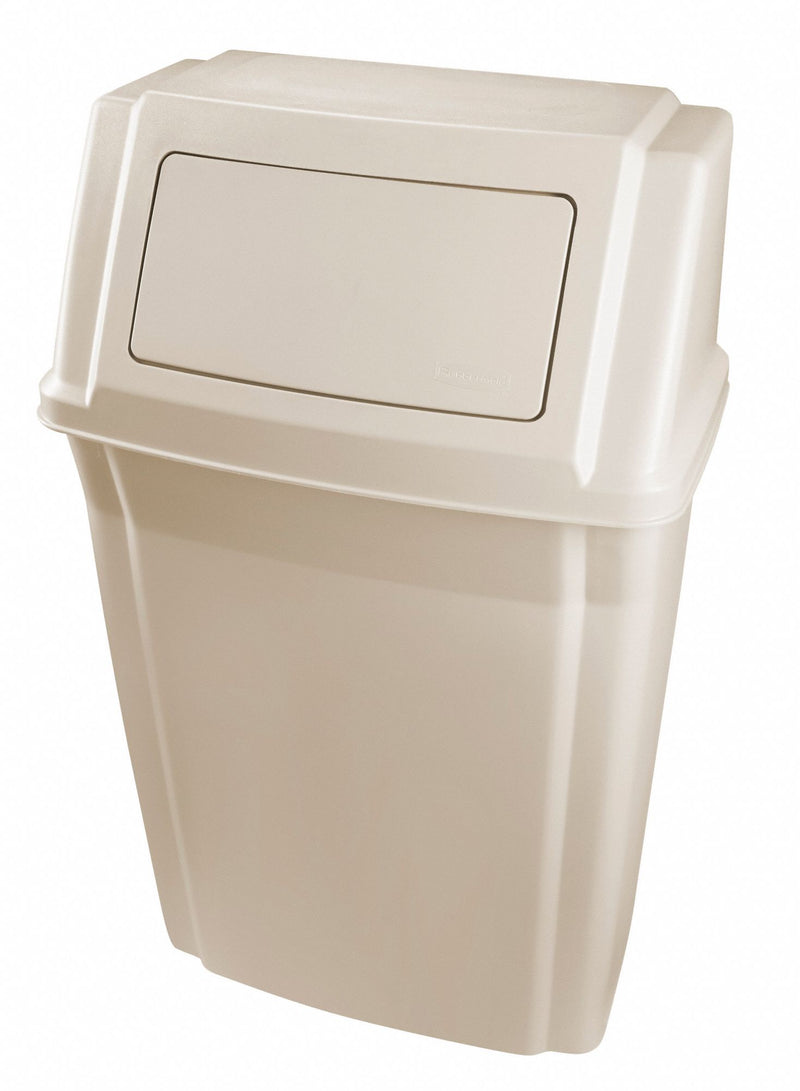 Rubbermaid 15 gal Rectangular Fire-Resistant Trash Can, Plastic, Beige - FG782200BEIG