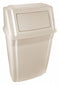 Rubbermaid 15 gal Rectangular Fire-Resistant Trash Can, Plastic, Beige - FG782200BEIG