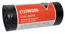 Tough Guy Trash Bag, 15 to 18 gal., Super Hexene HAO, Coreless Roll, Black, PK 25 - 5WG05