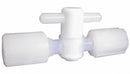 Parker 3 3/8 inL x 1 3/8 inH Wetted: PFA, PTFE; Non-Wetted: PFA, PVDF Flare Stopcock, 1/4 in Pipe Size - MV-14-007