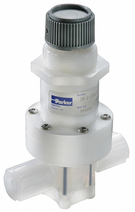 Parker Pressure Regulator, Modified PTFE, 0 to 30 psi - PR-1-2264-1