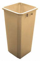 Tough Guy 25 gal Square Trash Can, Plastic, Beige - 5WYZ1