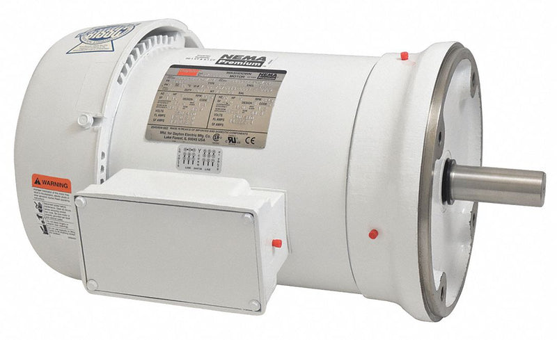 Dayton 5 HP Washdown Motor,3-Phase,3525 Nameplate RPM,230/460 Voltage,Frame 184TC - 5XAU6BG