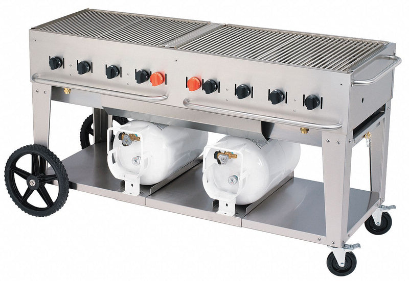 Crown Verity 159000 BtuH Stainless Steel Gas Grill with Two 30 lb. Tanks - CCB-72