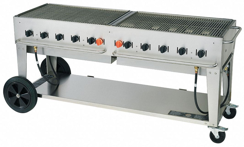 Crown Verity 159000 BtuH Stainless Steel Gas Grill with Two 20 lb. Tanks - MCB-72