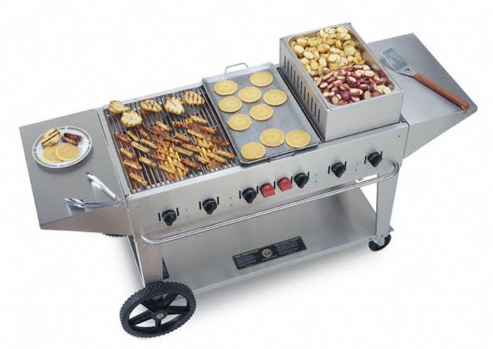 Crown Verity 99000 BtuH Stainless Steel Gas Grill with Two 20 lb. Tanks - MCB-48