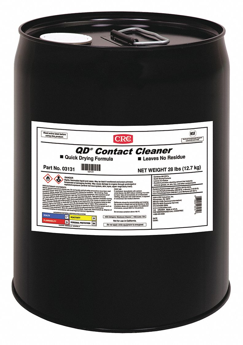 CRC Contact Cleaner, 5 gal Pail, Unscented Liquid, 1 EA - 3131