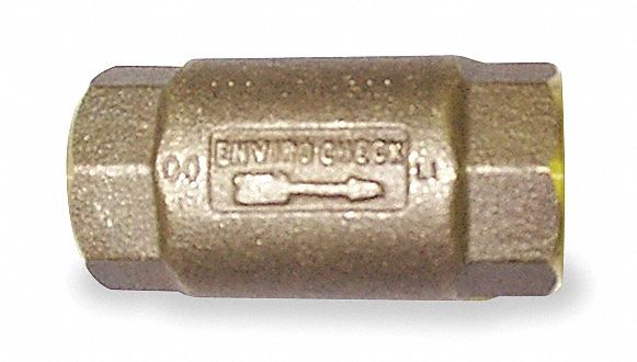 Campbell Check Valve, 1 1/4 in, Single, Inline Spring, Brass, FNPT x FNPT - 4032E