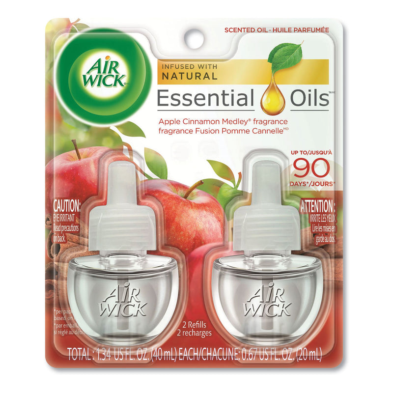 Air Wick Scented Oil Refill, 0.67 Oz, Apple Cinnamon Medley, 2/Pack, 6 Packs/Carton - RAC80420CT