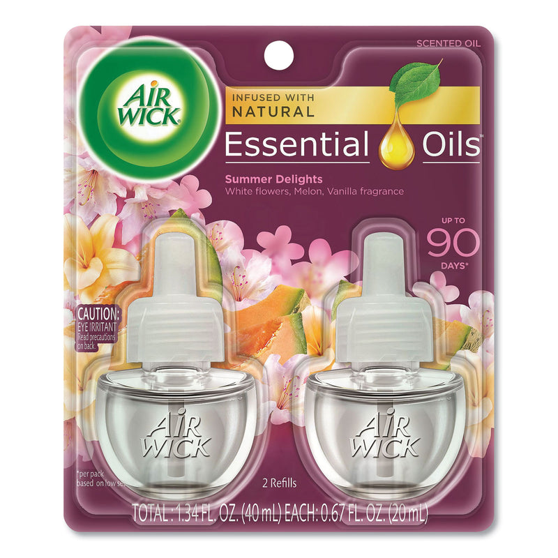 Air Wick Life Scents Scented Oil Refills, Summer Delights, 0.67 Oz, 2/Pack, 6 Packs/Carton - RAC91112