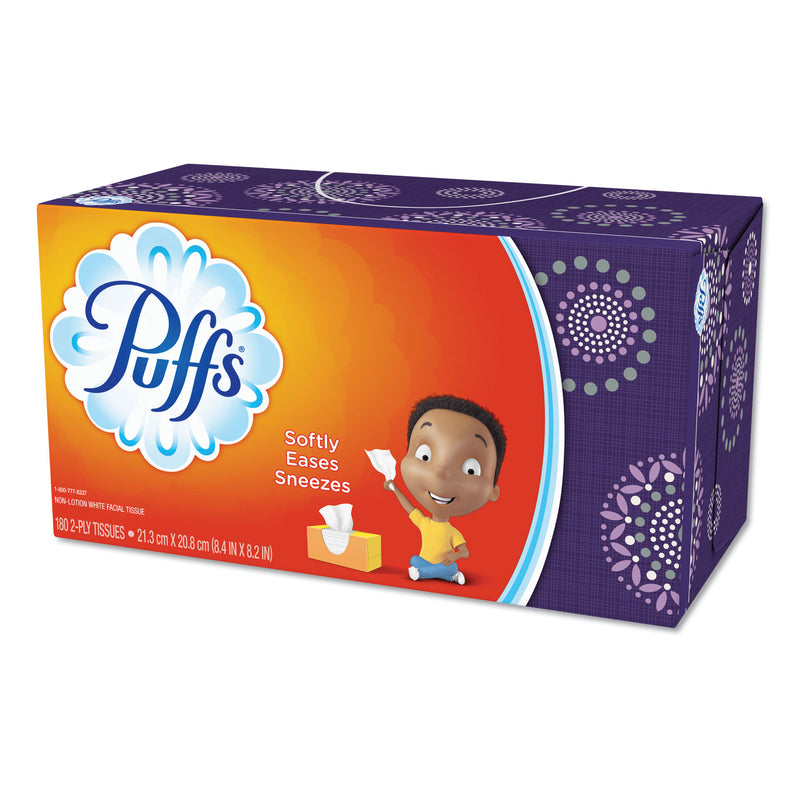 Puffs White Facial Tissue, 2-Ply, 180 Sheets/Box, 24 Boxes/Carton - PGC87611CT