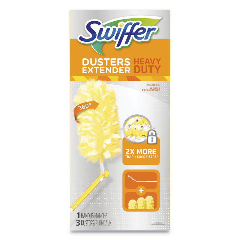 Swiffer Heavy Duty Dusters, Plastic Handle Extends To 3 Ft, 1 Handle & 3 Dusters/Kit - PGC82074