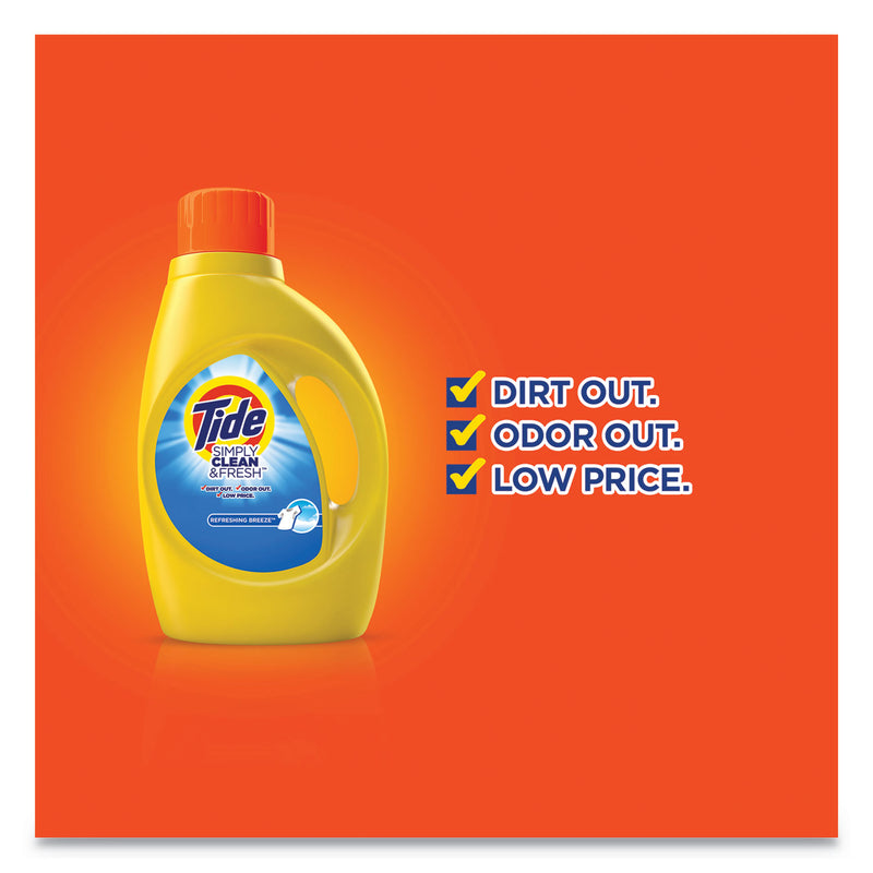 Tide Simply Clean And Fresh Laundry Detergent, Refreshing Breeze, 64 Loads, 92 Oz Bottle, 4/Carton - PGC44206