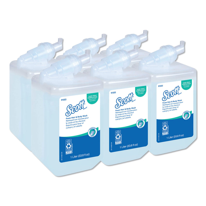 Scott Pro Foam Hair And Body Wash, 1000 Ml, Refill, 6/Carton - KCC91553