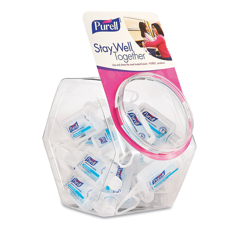 Purell Advanced Hand Sanitizer Refreshing Gel, Clean Scent, 1 Oz Flip-Cap Bottle With Jelly Wrap Carrier And Display Bowl, 25/Bowl - GOJ390025BWL