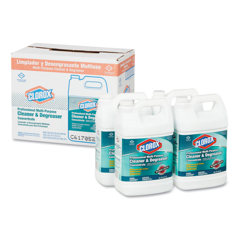 Clorox Professional Multi-Purpose Cleaner And Degreaser Concentrate, 1 Gal, 4/Carton - CLO30861CT