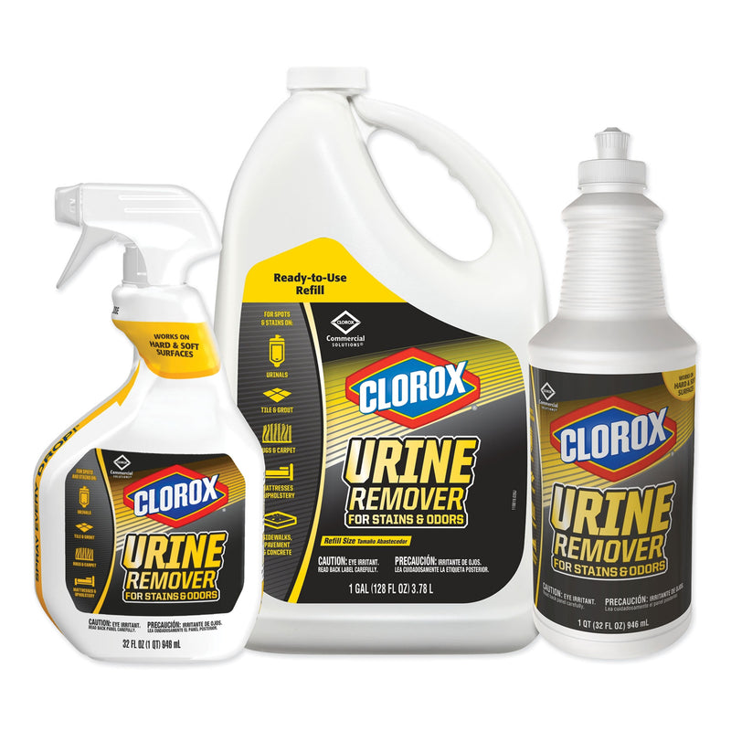 Clorox Urine Remover For Stains And Odors, 128 Oz Refill Bottle, 4/Carton - CLO31351CT