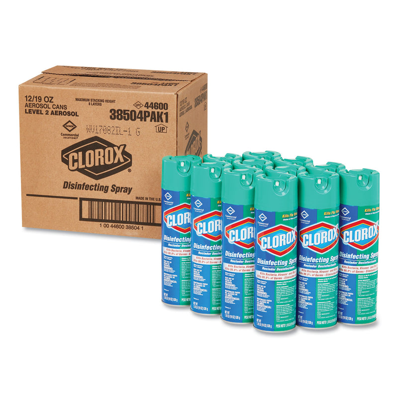 Clorox Disinfecting Spray, Fresh, 19 Oz Aerosol, 12/Carton - CLO38504CT