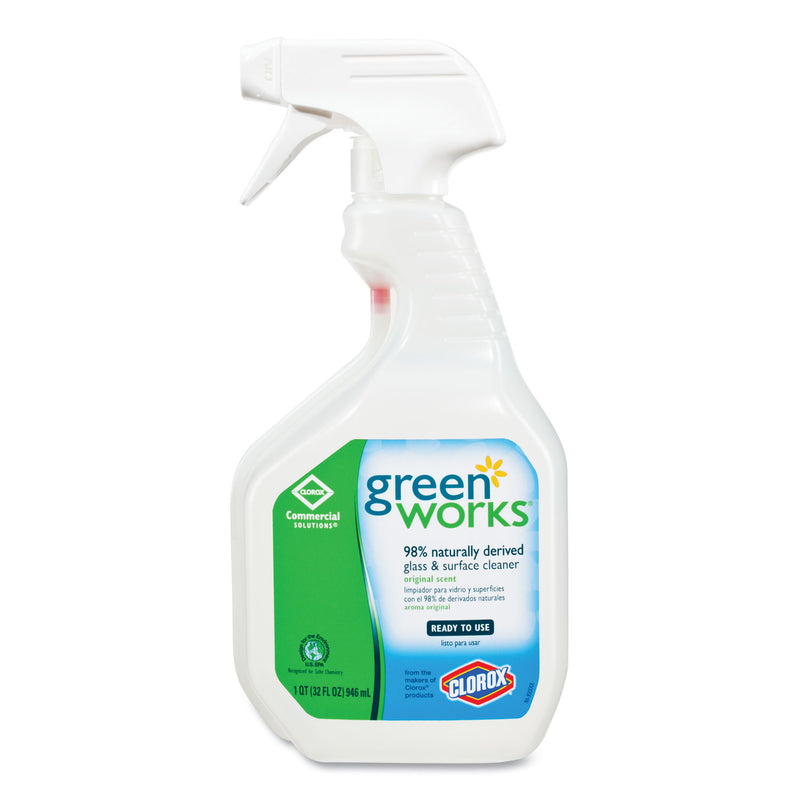 Green Works Glass & Surface Cleaner, Original, 32Oz Smart Tube Spray Bottle, 12/Carton - CLO00459CT