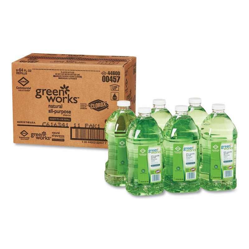 Green Works All-Purpose And Multi-Surface Cleaner, Original, 64Oz Refill, 6/Carton - CLO00457CT