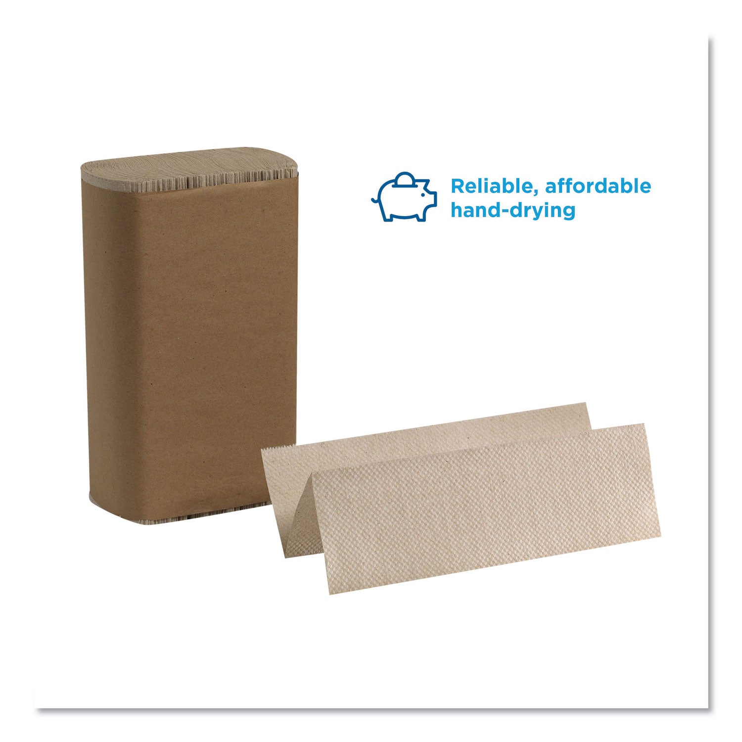 Georgia-Pacific Pacific Blue Basic M-Fold Paper Towels, 9.2 X 9.4, Brown, 250/Pack, 16 Packs/Carton - GPC23304