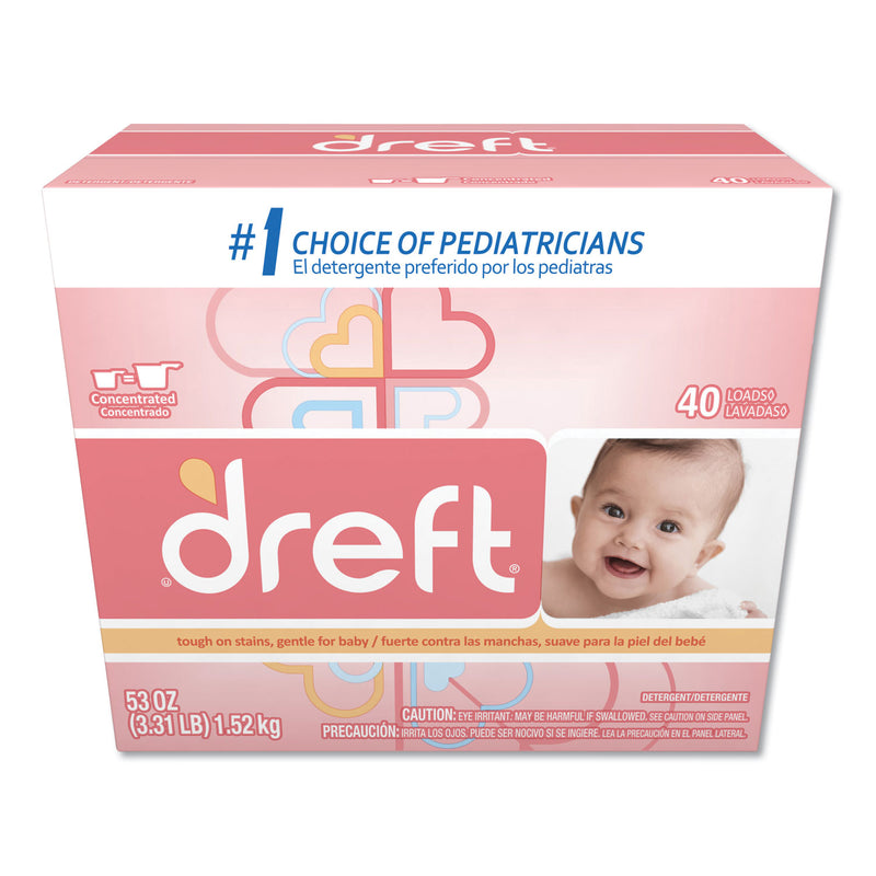 Dreft Ultra Powdered Laundry Detergent, Baby Powder Scent, 53 Oz Box, 4/Carton - PGC85882