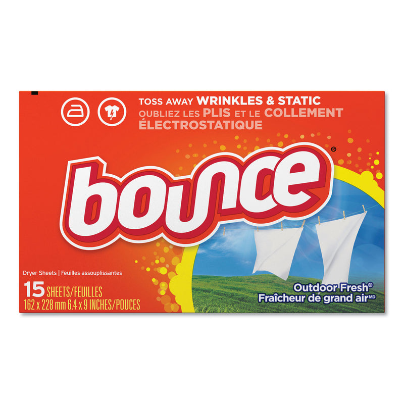 Bounce Fabric Softener Sheets, Outdoor Fresh, 15/Box, 15 Box/Carton - PGC95860CT