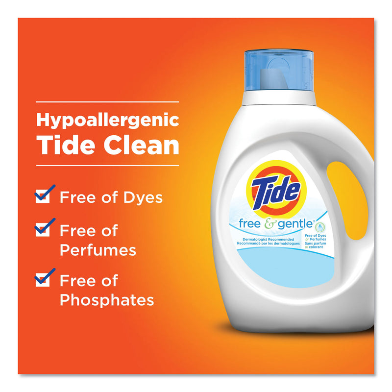 Tide Free And Gentle Laundry Detergent, 32 Loads, 46 Oz Bottle, 6/Carton - PGC41823