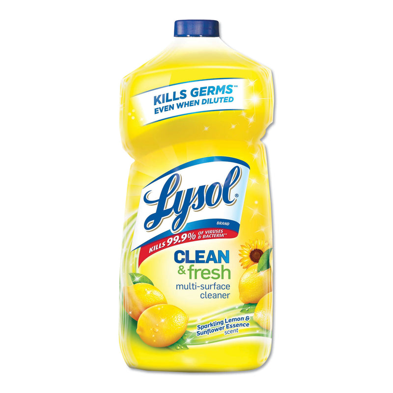Lysol Clean And Fresh Multi-Surface Cleaner, Sparkling Lemon And Sunflower Essence, 40 Oz Bottle, 9/Carton - RAC78626CT