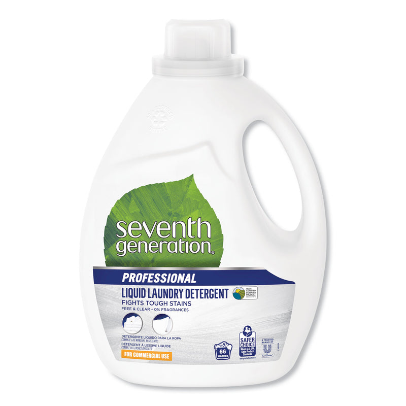 Seventh Generation Liquid Laundry Detergent, Free And Clear, 66 Loads, 100Oz Bottle, 4/Carton - SEV44724