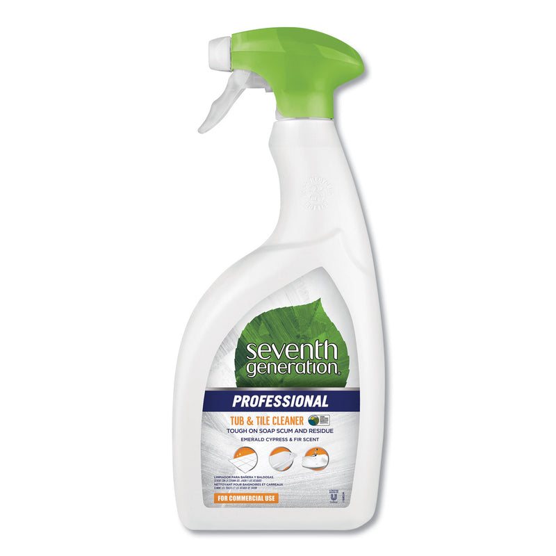 Seventh Generation Tub And Tile Cleaner, Emerald Cypress And Fir, 32 Oz Spray Bottle, 8/Carton - SEV44728CT