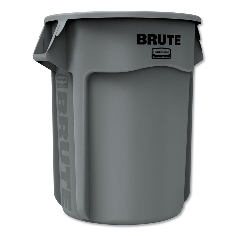 Rubbermaid Round Brute Container, Plastic, 55 Gal, Gray - RCP265500GY