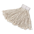 Rubbermaid Super Stitch Cotton Looped End Wet Mop Head, Large, 1" White Headband - RCPD113