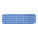 Rubbermaid Microfiber Wet Room Pad, Split Nylon/Polyester Blend, 18", Blue, 12/Carton - RCPQ41000BLU