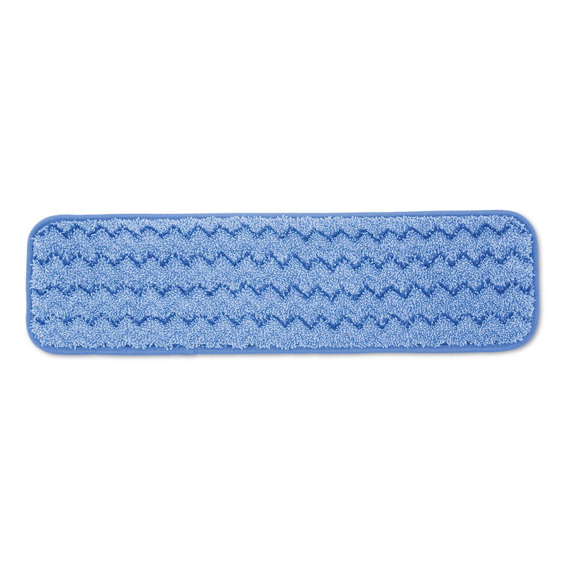 Rubbermaid Microfiber Wet Room Pad, Split Nylon/Polyester Blend, 18", Blue, 12/Carton - RCPQ41000BLU