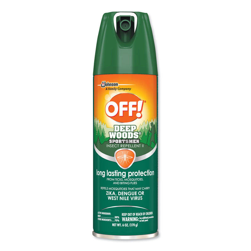 Off Deep Woods Sportsmen Insect Repellent, 6 Oz Aerosol, 12/Carton - SJN317189