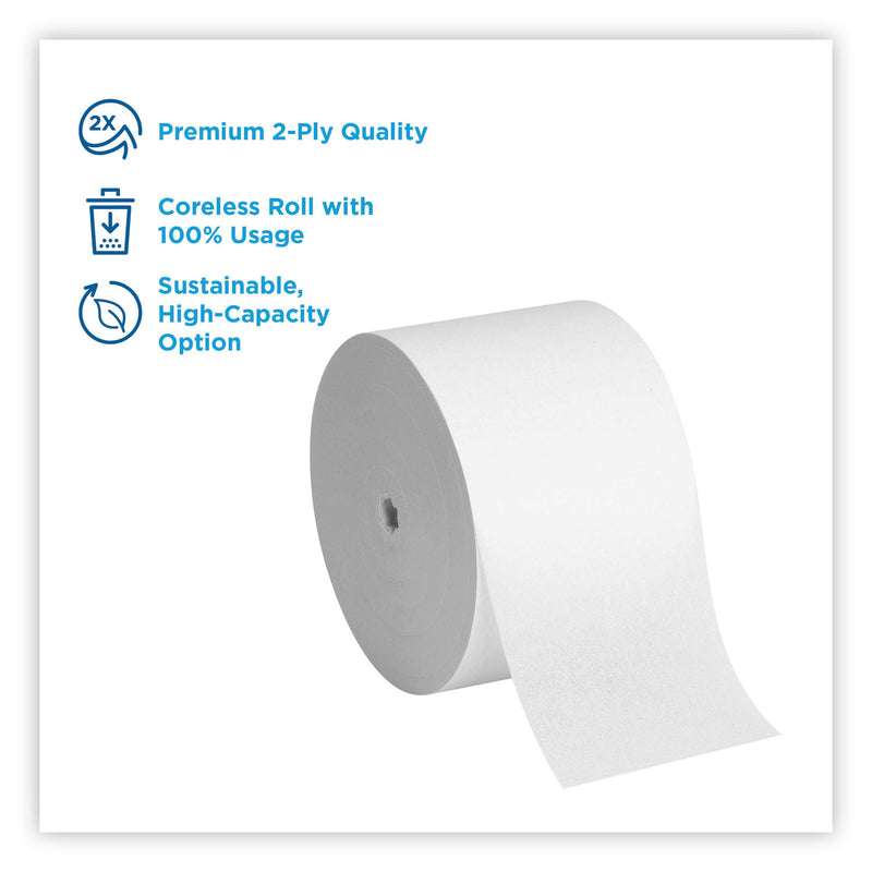 Georgia-Pacific Angel Soft Ps Compact Coreless Bath Tissue, Septic Safe, 2-Ply, White, 750 Sheets/Roll, 12 Rolls/Carton - GPC1937300