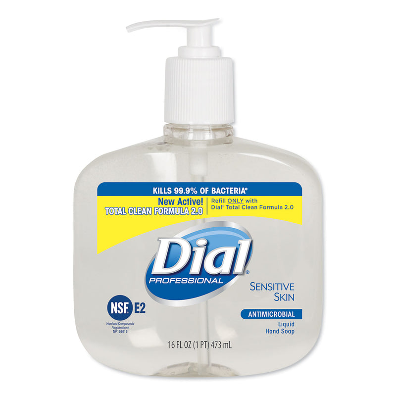Dial Antibacterial Liquid Hand Soap For Sensitive Skin, Floral, 16 Oz Pump, 12/carton - DIA80784