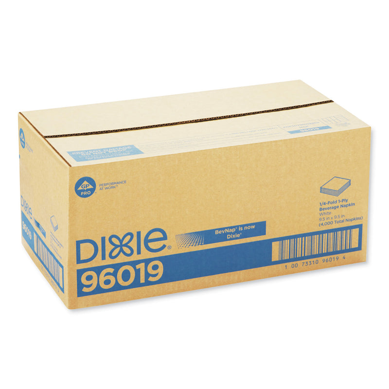 Georgia-Pacific Beverage Napkins, Single-Ply, 9 1/2 X 9 1/2, White, 4000/Carton - GPC96019