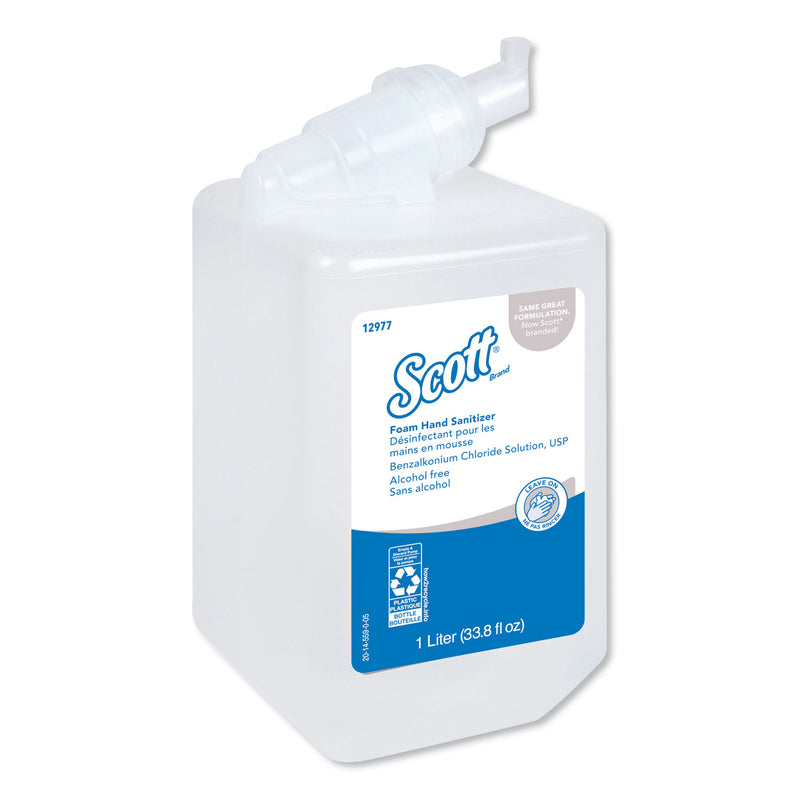 Scott Essential Alcohol-Free Foam Hand Sanitizer, 1,000 Ml, Clear, 6/Carton - KCC12977