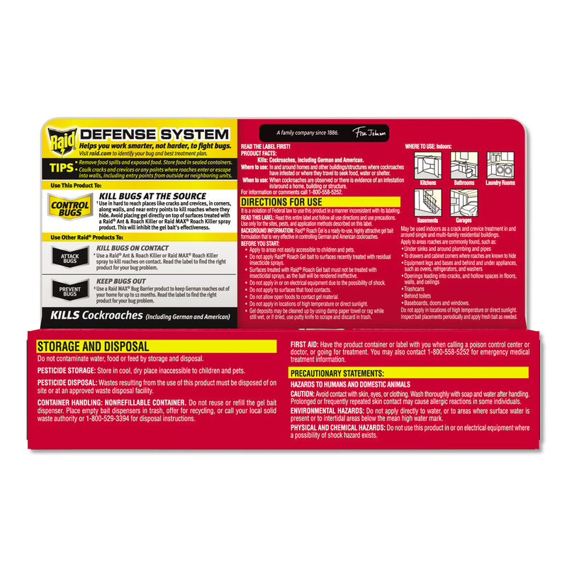 Raid Roach Gel, 1.5 Oz Box, 8/Carton - SJN697332