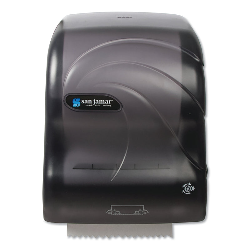 San Jamar Simplicity Mechanical Roll Dispenser, 12 3/8 X 9 1/2 X 14 5/8, Translucent Black - SJMT7490TBK