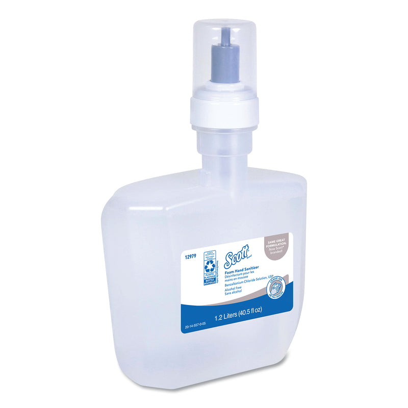 Scott Essential Alcohol-Free Foam Hand Sanitizer, 1,200 Ml, Clear, 2/Carton - KCC12979