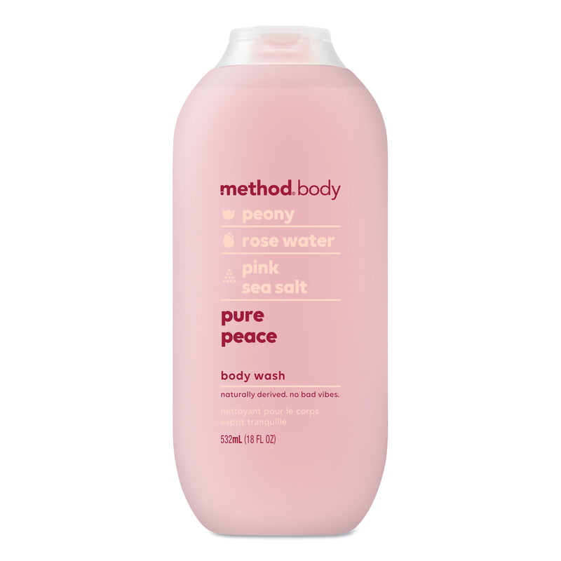 Method Womens Body Wash, 18 Oz, Peony/Rose Water/Pink Sea Salt, 6/Carton - MTH01855